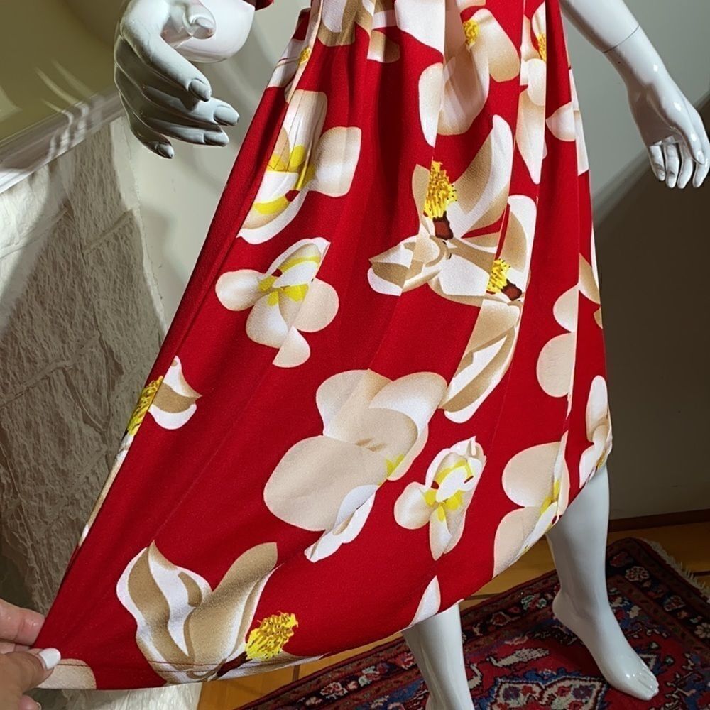 NWT Red Floral Fit & Flair Dress - Picture 9 of 15